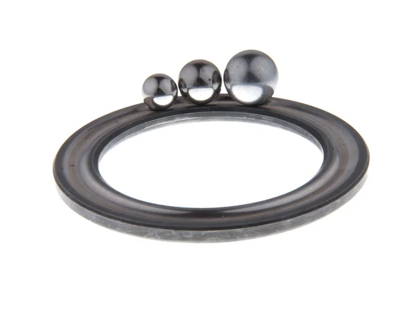 Bearing part of the round in a ring with three balls, isolated o — Stock Photo, Image
