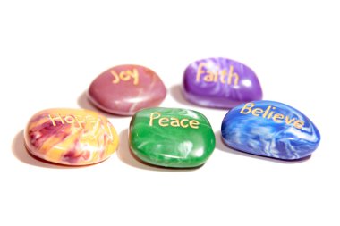 Five affirmation stones clipart