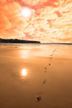 Ballybunion scenic red sunrise clipart