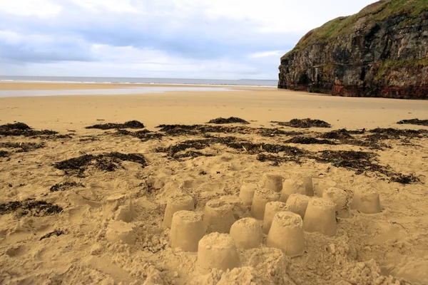 Zamki z piasku i skał — Zdjęcie stockowe