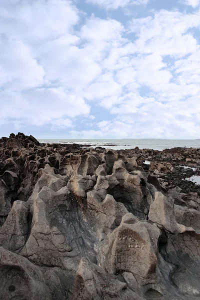 Ballybunion playa formación roca gris —  Fotos de Stock
