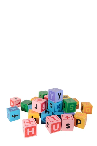 Assortiti bambini lettere blocchi di gioco — Foto Stock