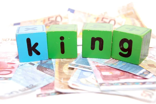 King in toy play block letters — Stock Photo, Image