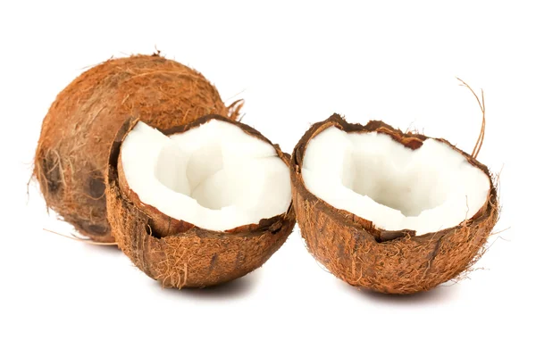 Plné a dvě půlky kokosových — Stock fotografie