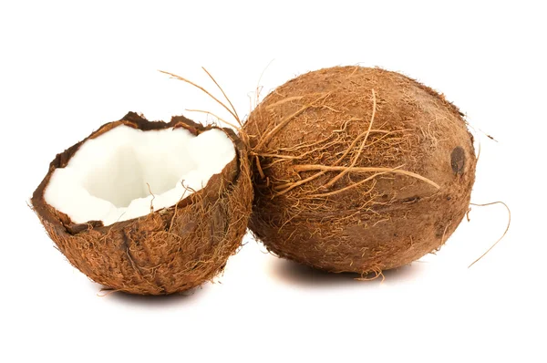 Fresh full and half of coconut — Stock Photo, Image