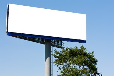 Blank big billboard over blue sky clipart