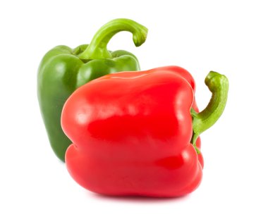 Red and green sweet pepper clipart