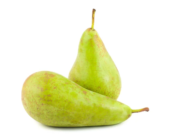 Duas peras verdes maduras — Fotografia de Stock