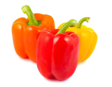 Yellow, red and orange peppers clipart