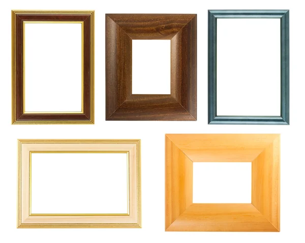 Collectie van houten frames — Stockfoto