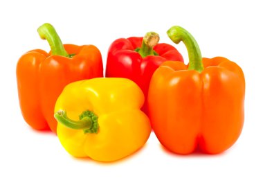 Yellow, red and orange peppers clipart