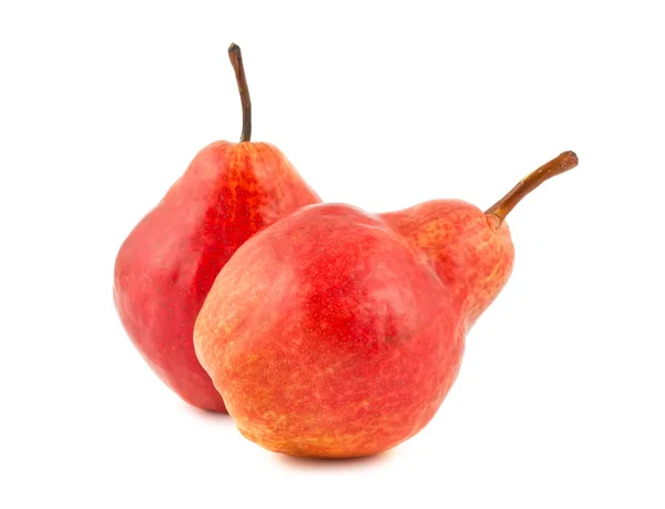 Zwei reife rote Birnen — Stockfoto