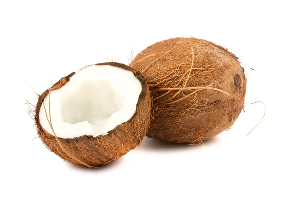 Plné a polovinu z kokosu — Stock fotografie