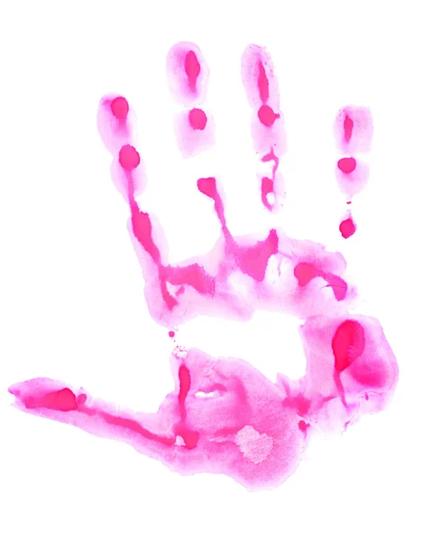 Impresión de mano rosa — Foto de Stock