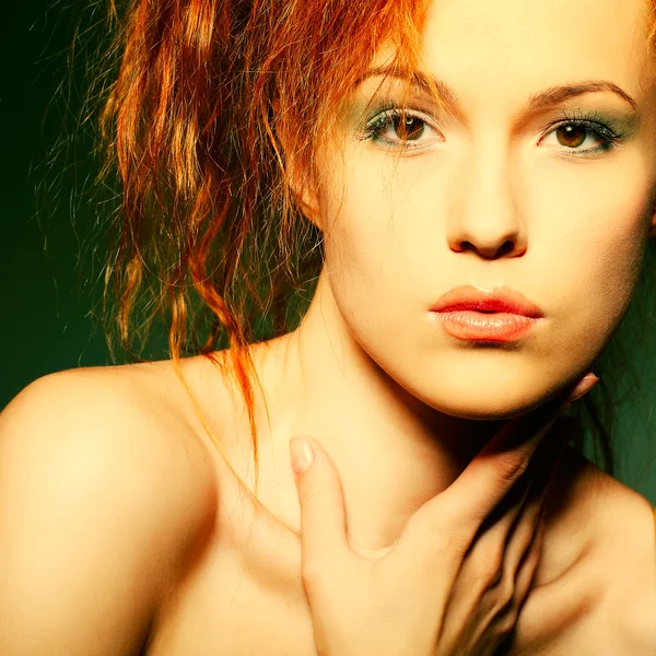 Portrait of beautiful sexual redheaded girl Stock Photo
