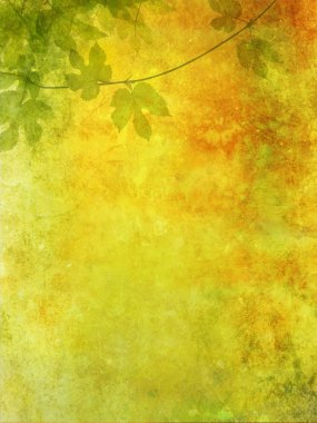 Romantic grunge background with grape leaves clipart