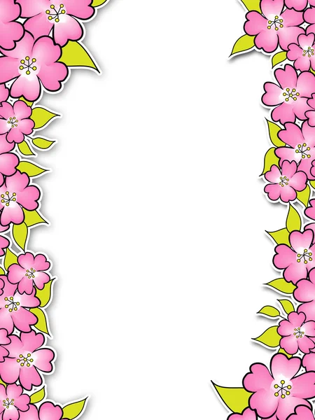 Desenho de flor de cerejeira em branco — Fotografia de Stock