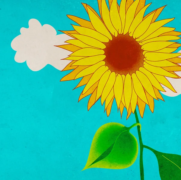 Sunflower, grungy illustration — Stock Photo, Image