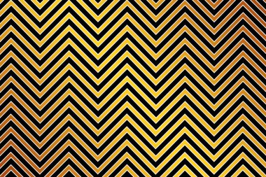 Trendy chevron patterned background, golden, black and white clipart