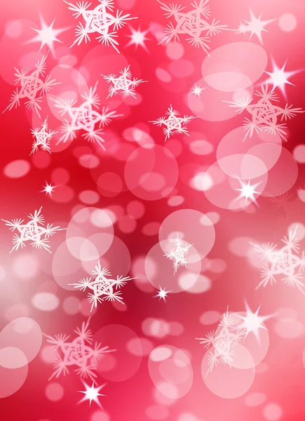 雪の結晶と星のクリスマスの背景 — ストック写真