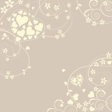 Soft and pretty love background with swirls and flowers clipart