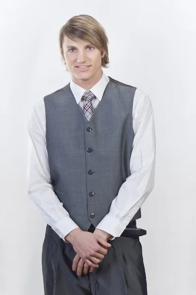 Jonge gelukkig glimlach blond Kaukasische zakenman — Stockfoto