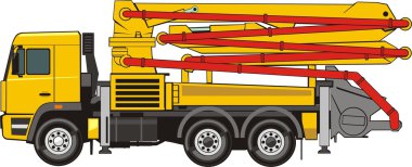 Mobile concrete pump clipart