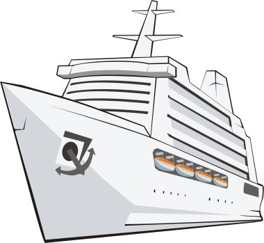 Ocean tourist ship clipart