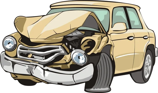Auto mit Unfallfront — Stockvektor