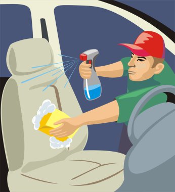 Car indoor clean clipart