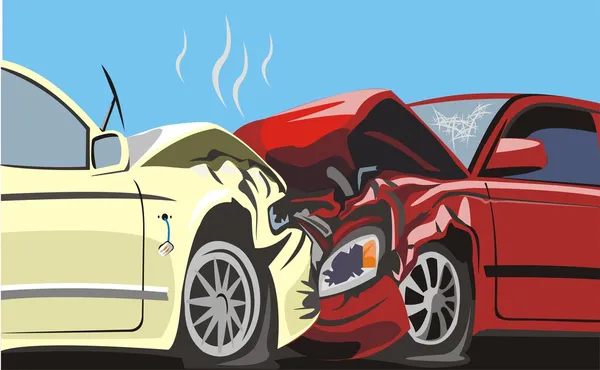 Collisione frontale auto — Vettoriale Stock