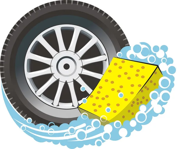 Lavage des roues — Image vectorielle