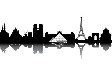 Paris skyline illustration clipart