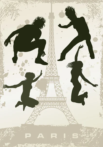 Grunge Παρίσι καρτ ποστάλ — Φωτογραφία Αρχείου