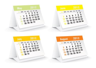 2012 desk calendar clipart