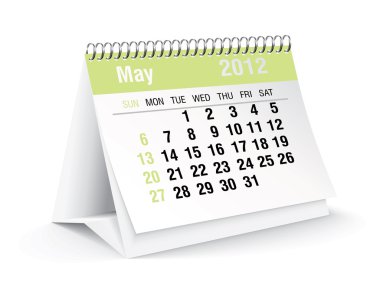 May 2012 desk calendar clipart