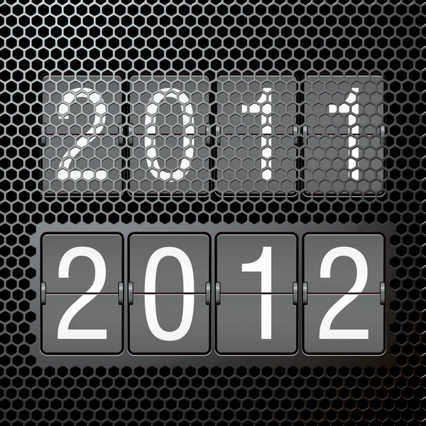 2012 Tahun baru di papan skor mekanis - Stok Vektor