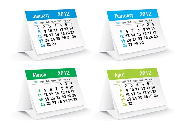 Schreibtischkalender 2012 — Stockvektor