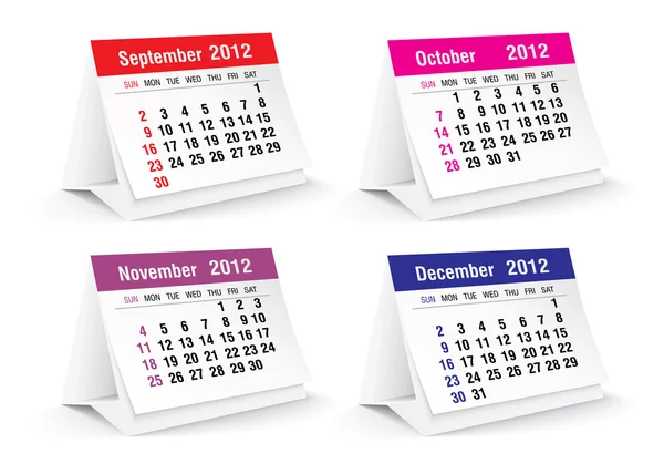 2012 kalendarz biurko — Wektor stockowy