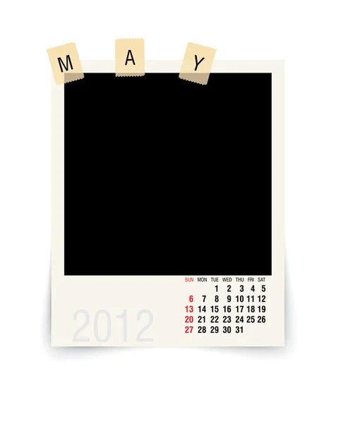 2012 kan kalender med tom bildram — Stock vektor