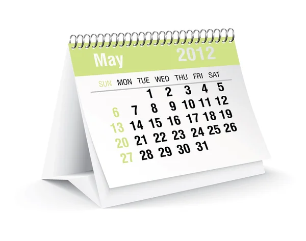 Настольный календарь мая 2012 — стоковый вектор