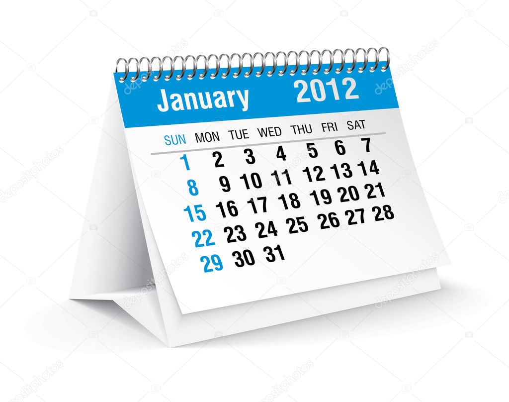 January 2012 desk calendar