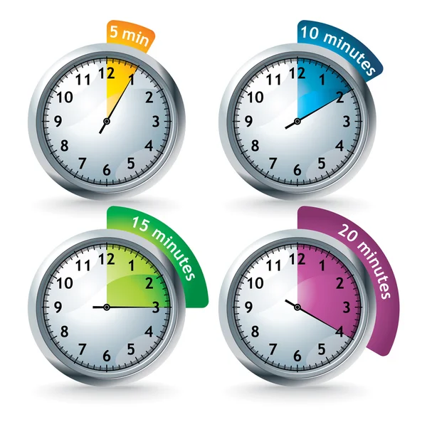 Set of timers on white — Stockfoto