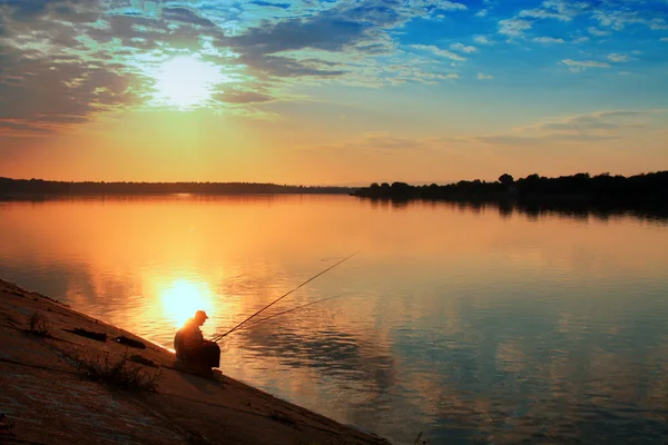 Fishing at Sunset — Stock Photo, Image