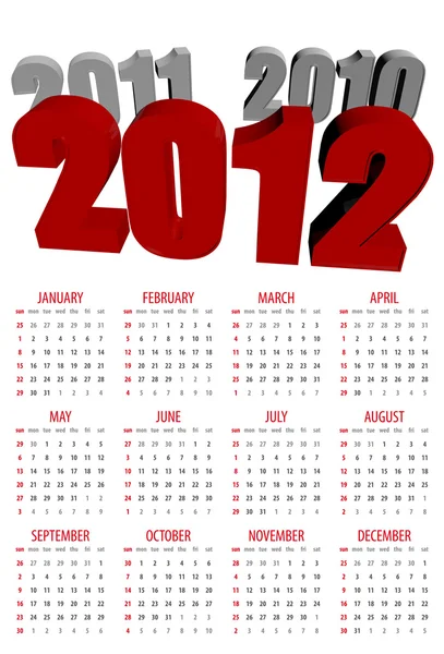 Calendario para 2012 —  Fotos de Stock