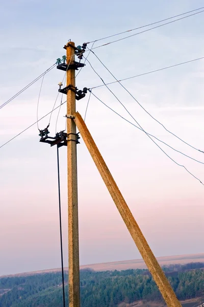 Old electric pole — Stock Photo, Image