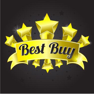 Best buy shiny golden sign with stars clipart