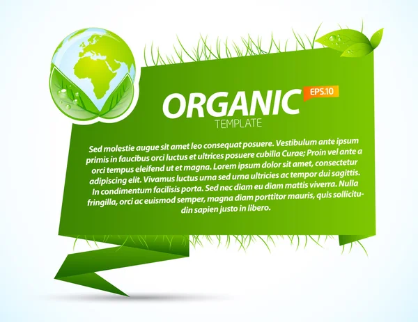 Zielony eco origami szablon z recyklingu znak — Wektor stockowy