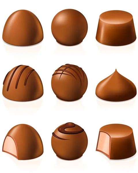 Dulces de chocolate — Vector de stock