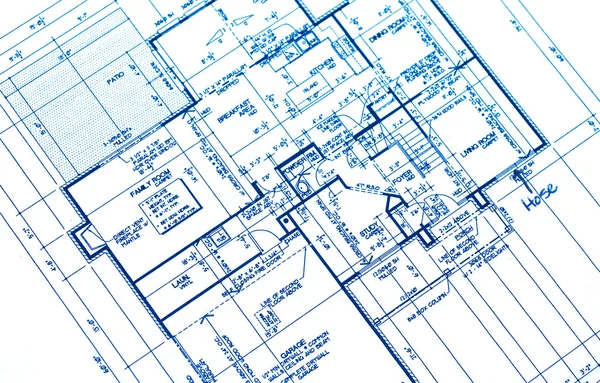 Huis plan blauwdrukken — Stockfoto